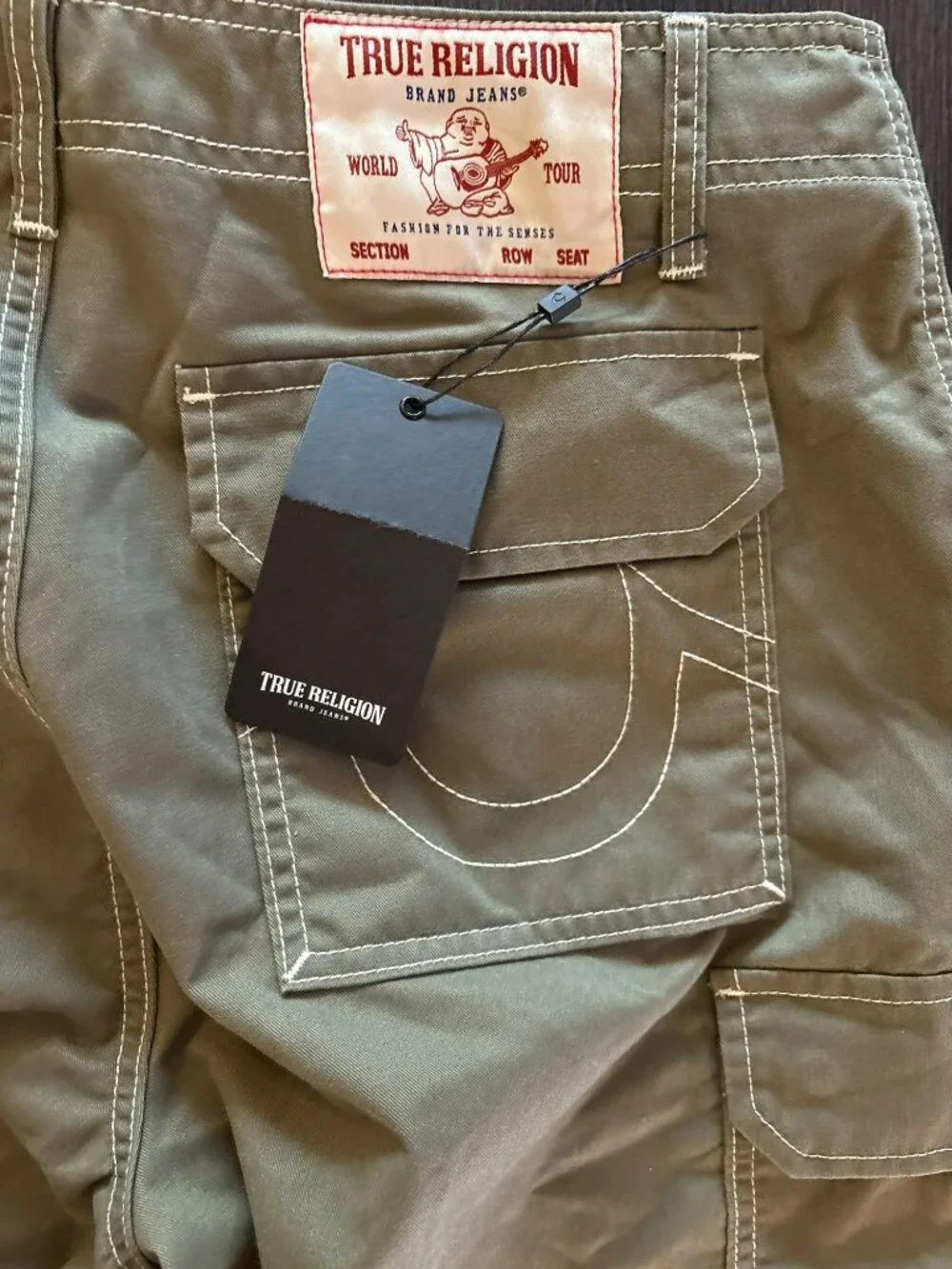 NWT True Religion Kalamata Green 108335 Cargo Pants Size 32